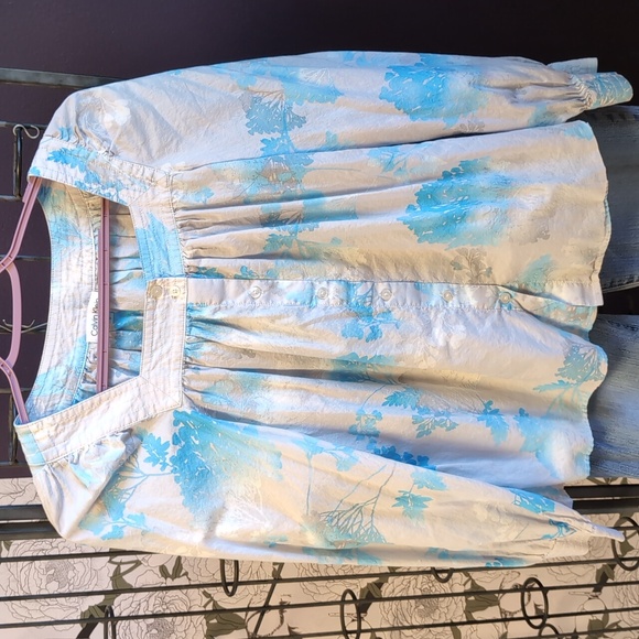 Calvin Klein Watercolor Peasant Top - Picture 3 of 9